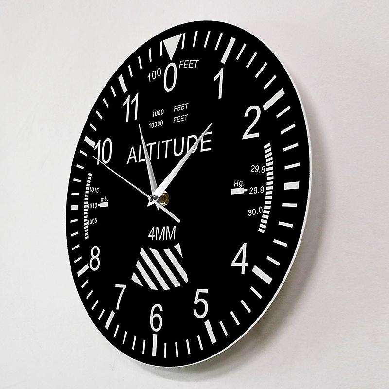 Altimeter Wall Clock Tracking Pilot Plane Altitude Measurement Modern Wall Watch Classic Instrument