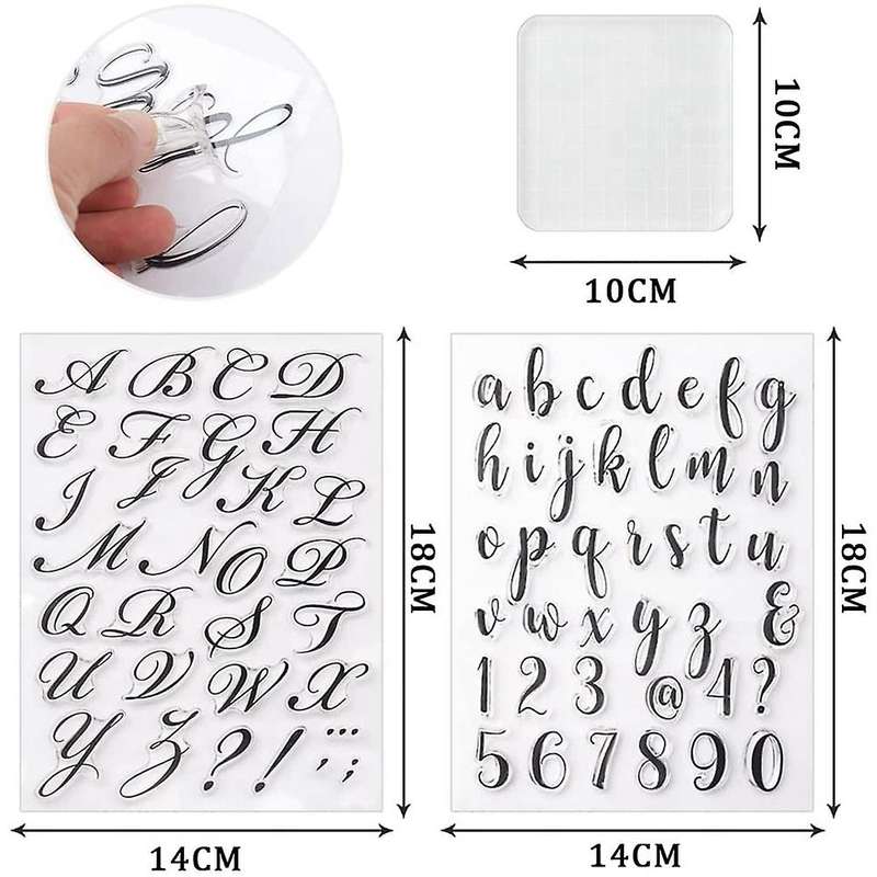 Alphabet Cake Stamp Tools, Fondant with Decorating Brushes,Numbers Fondant Mold for Cookie Cake Dec