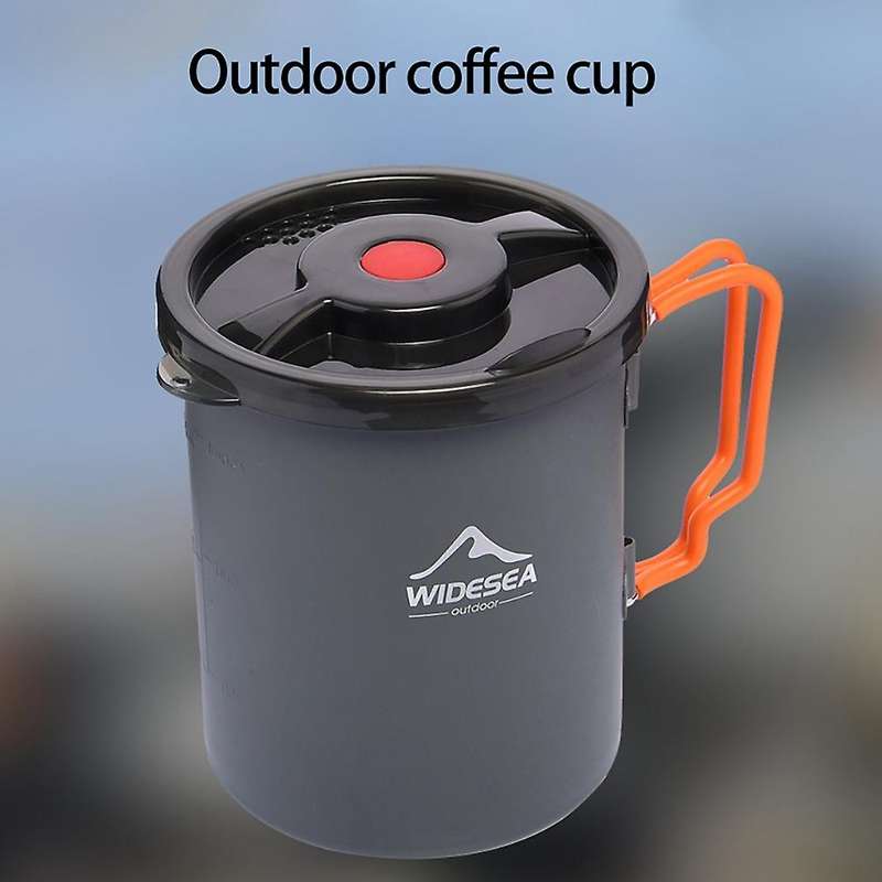 Aluminium Camping Coffee Pot with Cup Camping Coffee Pot for Campsite Cabin RV Kitchen Groups Backpa