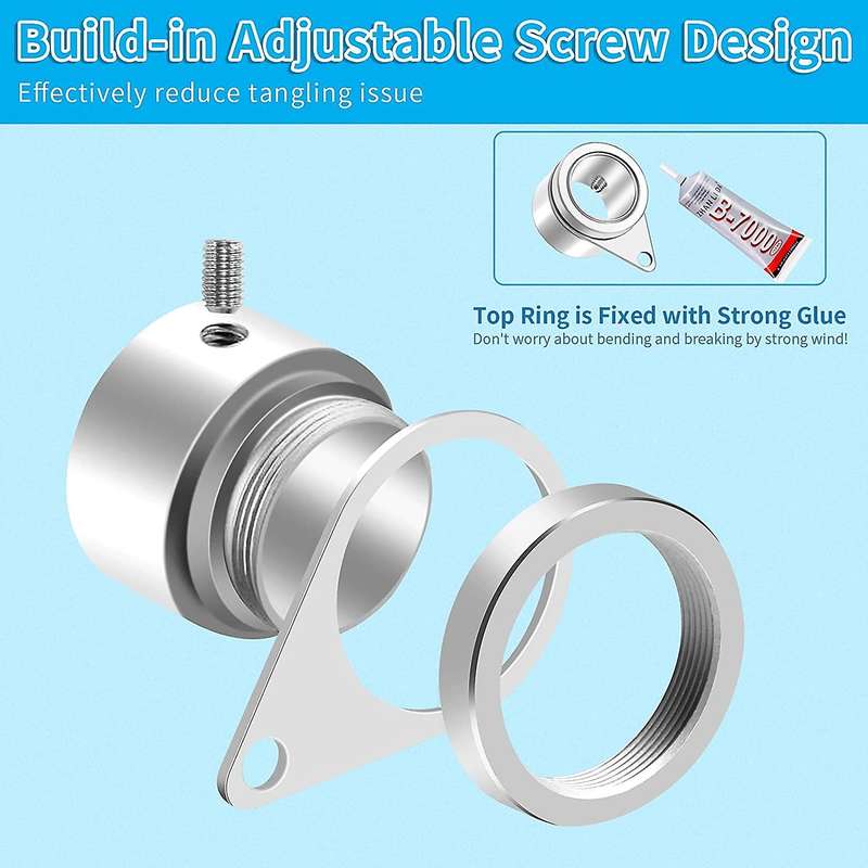 Aluminum Alloy 360 Rotating Flagpole Rotating Flag Mounting Ring-Suitable for 0.75-1.02 Inch Diamete