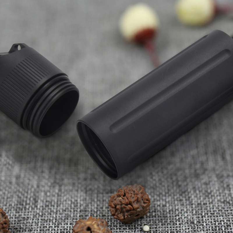 Aluminum Alloy Black Waterproof Bottle Camping Survival Seal Bottle Outdoor Tool