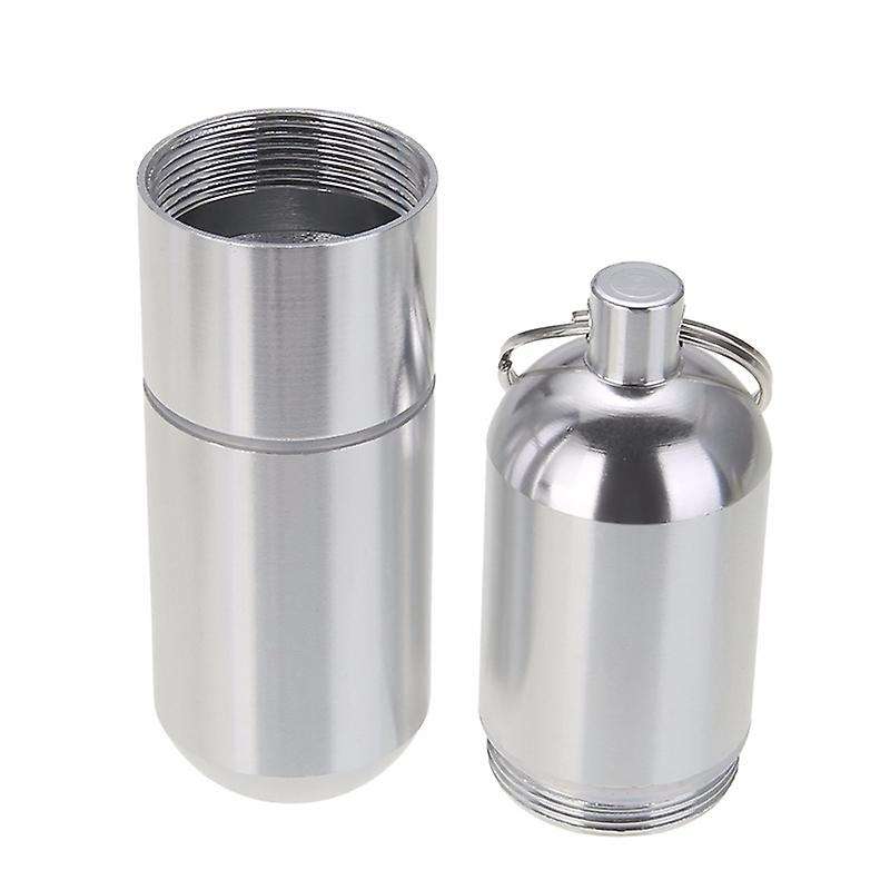 Aluminum Alloy Cigarette Holder Capsule Case Waterproof Pill Key Ring