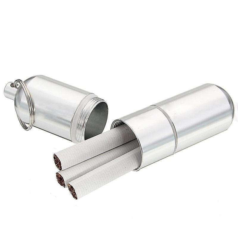 Aluminum Alloy Cigarette Holder Capsule Case Waterproof Pill Key Ring