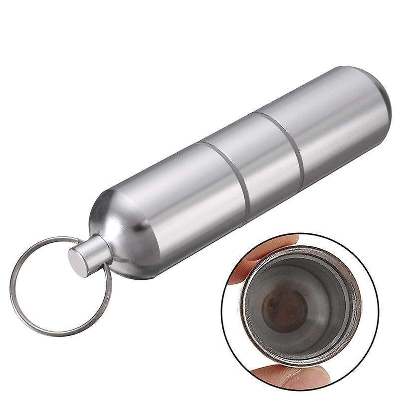 Aluminum Alloy Cigarette Holder Capsule Case Waterproof Pill Key Ring