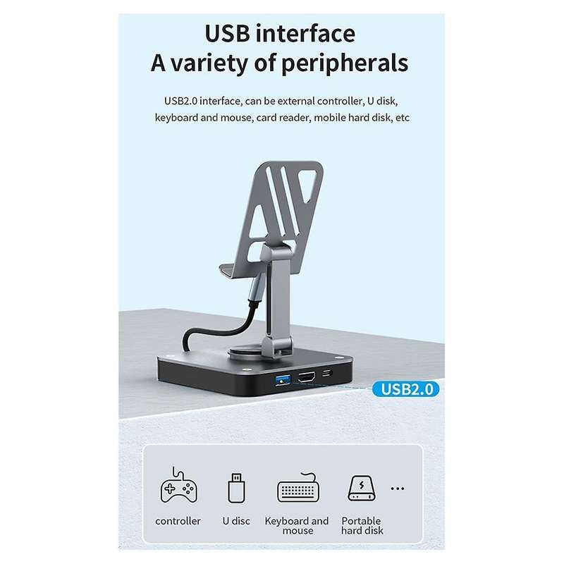 Aluminum Alloy Folding Rotating Stand Docking Station Game Switch Console Base 4K HD Projection Scr