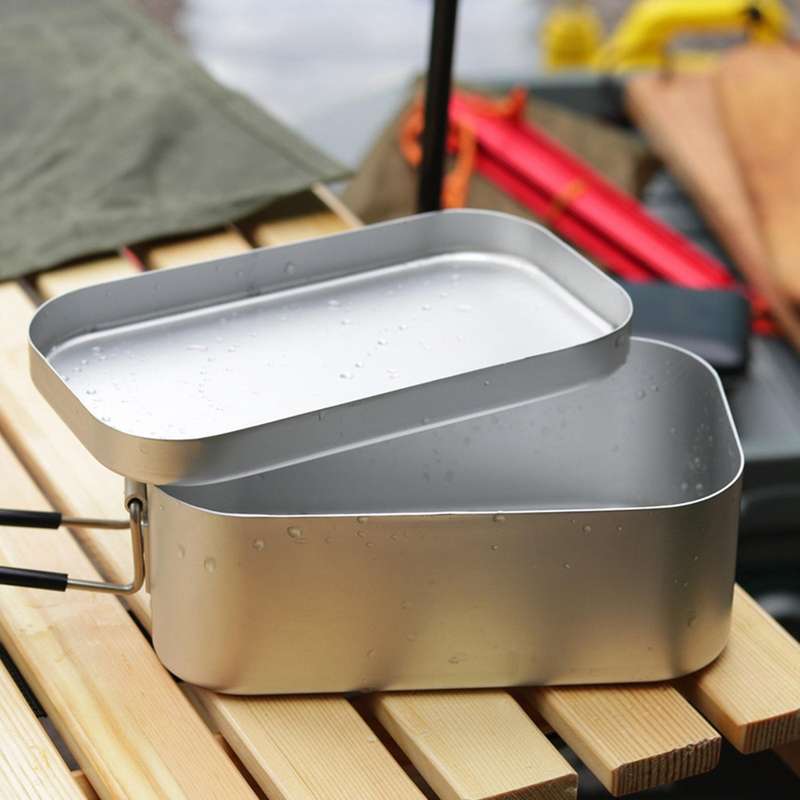 Aluminum Alloy Lunch Box Picnic Box Outdoor Dinner Pail Travel Camping Food Container Breakfast Stor