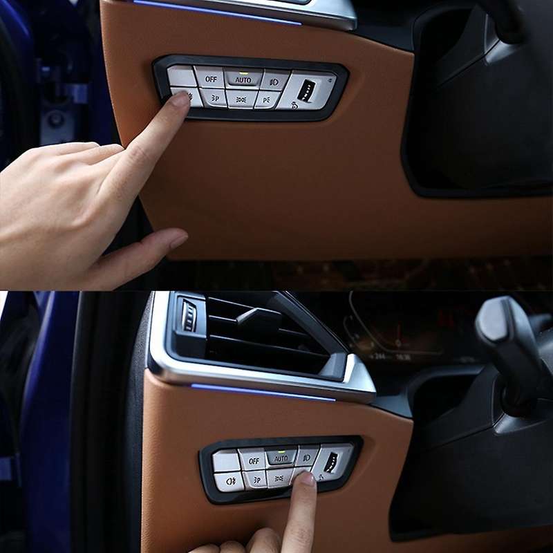 Aluminum Alloy Headlight Switch Button Sticker Decoration Cover Trim Patch for A90 2018-2021 Accesso