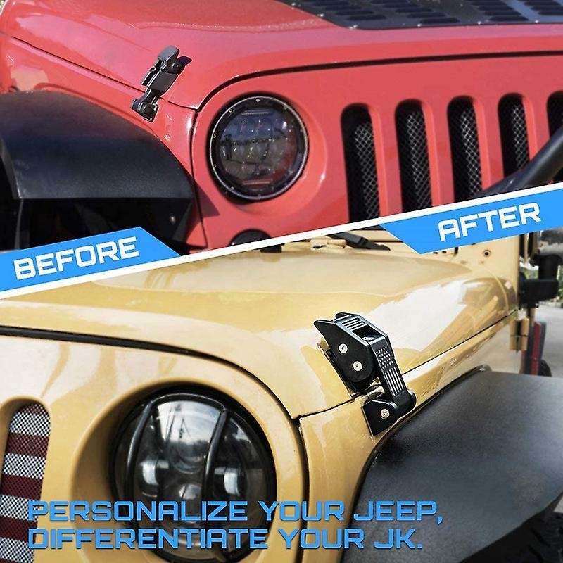 Aluminum Alloy Hood Latches Catch Kit Replacement for Wrangler JL JLU 2018 2019 2020 JT 2020