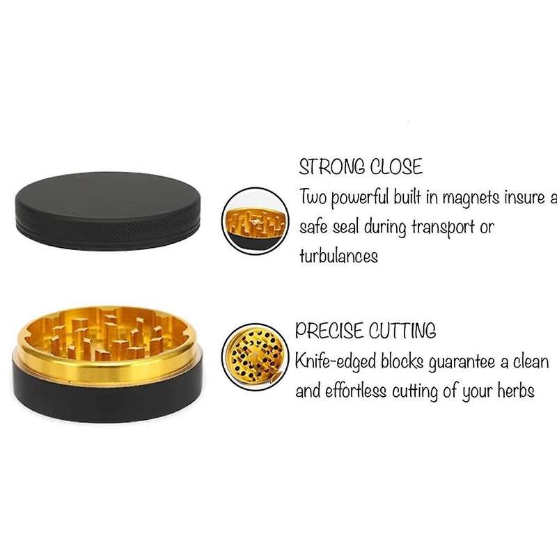 Aluminum Black Rubber Paint Gold Color Inside - Large Capacity 2.48 Inch 4 Pieces
