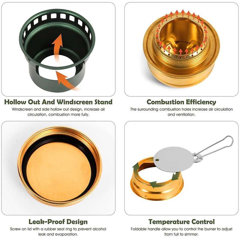 Aluminum Camping Alcohol Stoves Portable Picnic Bbq Furnace Windproof Alcohol Stoves Outdoor Cooking