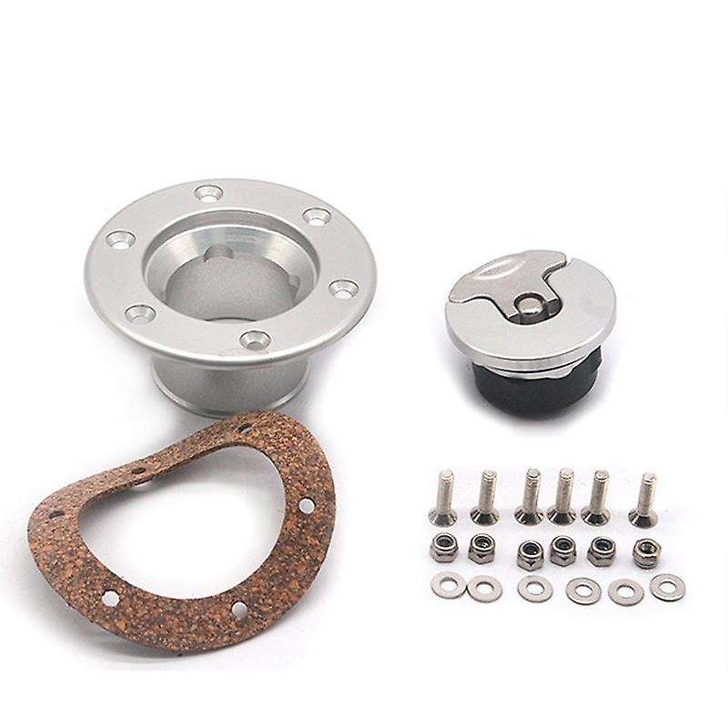 Aluminum Billet Fuel Surge Tank / Fuel Cell Cap Flush Mount 6 Bolt Mirror Polished Opening SLYXG01