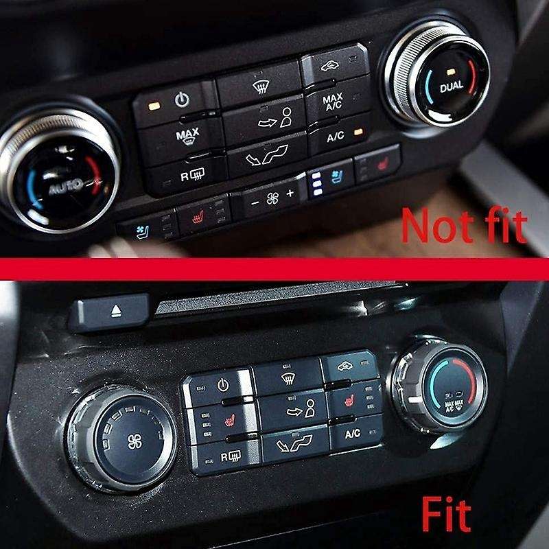 Aluminum Bling Crystal Style Air Conditioner Switch AC VOL Knob Ring Button Trim for 2016-2019, 4Pcs