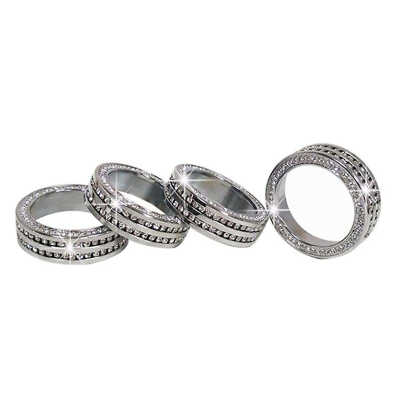 Aluminum Bling Crystal Style Air Conditioner Switch AC VOL Knob Ring Button Trim for 2016-2019, 4Pcs