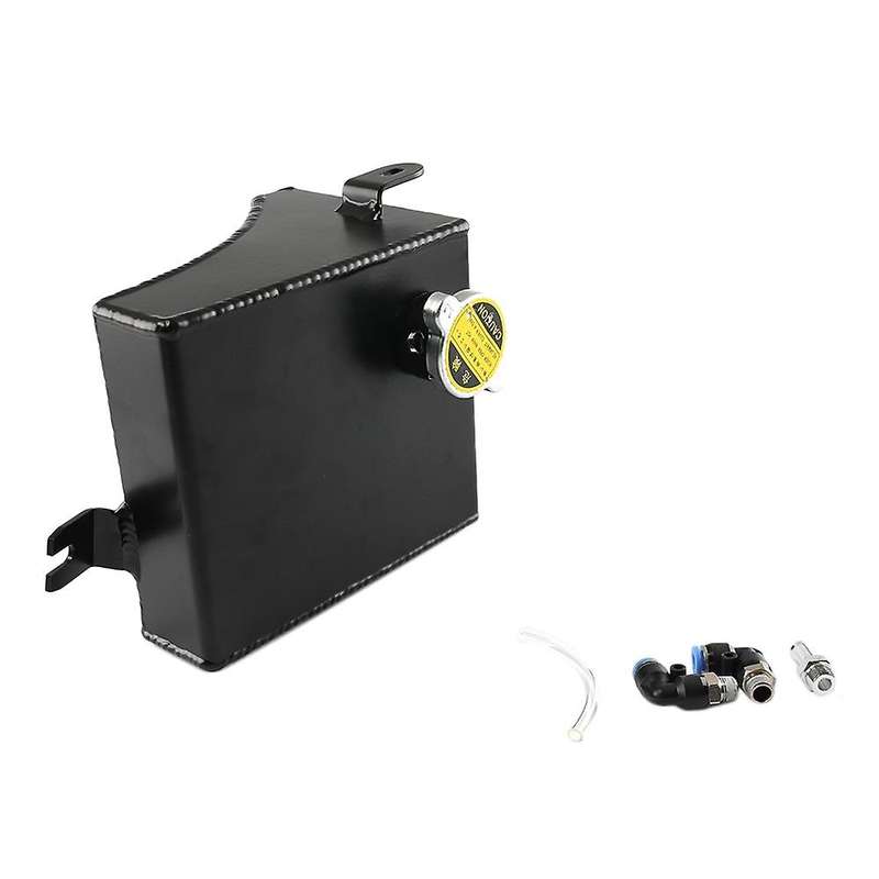 Aluminum Coolant Overflow Tank Reservoir Kit for 240SX S13 SR20DET KA24DE KA24E KA24 1989-1994, Blac