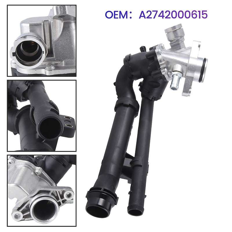 Aluminum Coolant Thermostat Assembly Fits for Q50 Q60 Metris 2016-2019 A2742000615 2742003300
