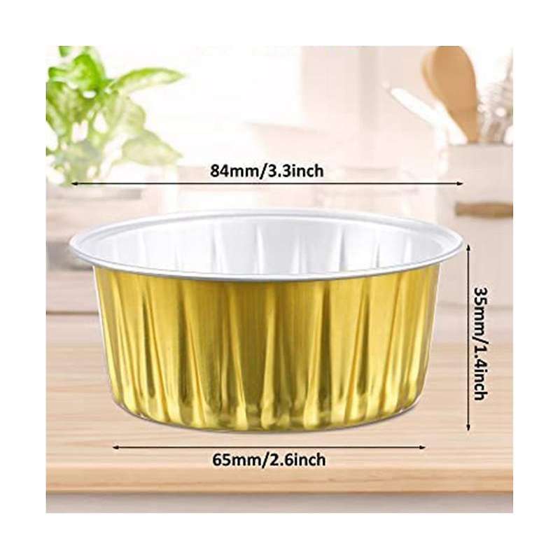 Aluminum Foil Cups Mini Baking Cups Gold Cupcake Liners Disposable Round Foil Muffin Pans for Cooki