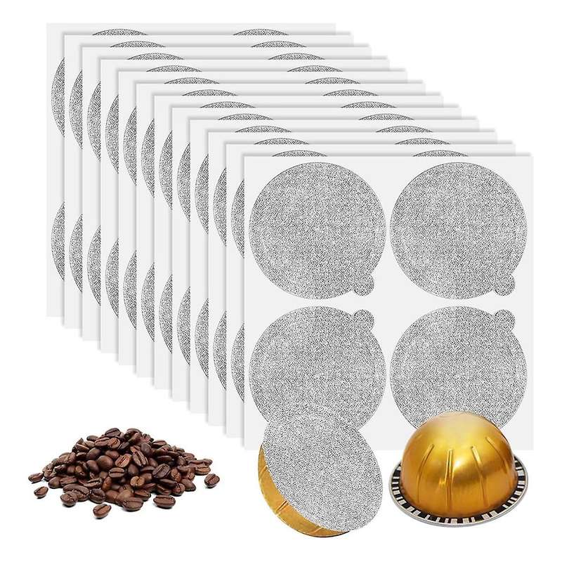 Aluminum Foils Lids Seals - Reuse Capsules Coffee Pods 120Pcs, for Vertuoline Vertuo Reuse Coffee P