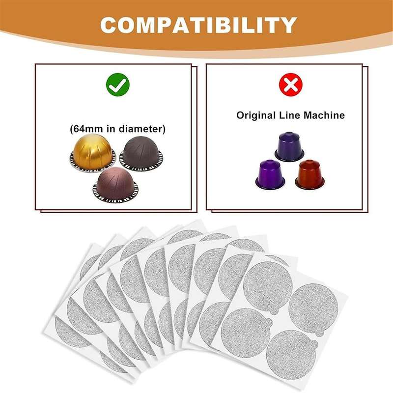 Aluminum Foils Lids Seals - Reuse Capsules Coffee Pods 120Pcs, for Vertuoline Vertuo Reuse Coffee P
