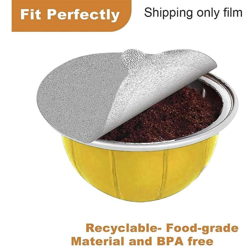 Aluminum Foils Lids Seals - Reuse Capsules Coffee Pods 120Pcs, for Vertuoline Vertuo Reuse Coffee P