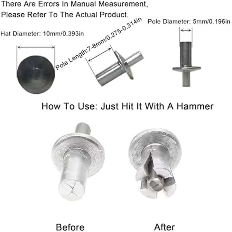 Aluminum Core Rivets with Round Head, Knock Type Expansion Aluminum Rivets, Half Round Head Aluminum