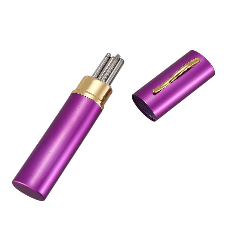 Aluminum Pen Shape Shell Stainless Steel Folding Travel Chopsticks,silver