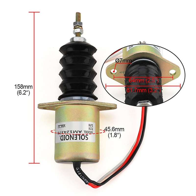 AM124379 Fuel Shut-Off Solenoid for F915 F925 F935 415 455 JD Mower