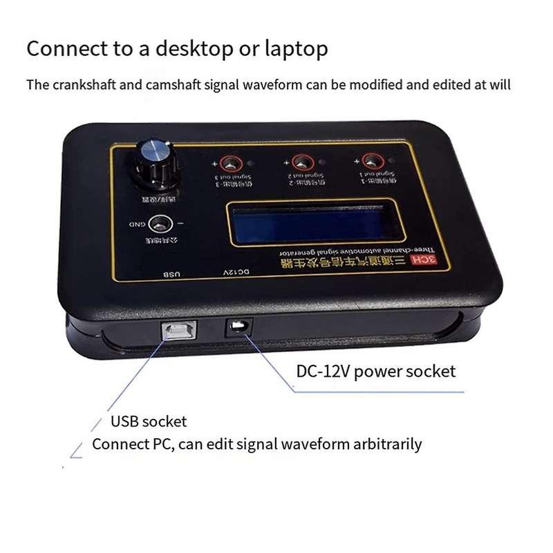 Am-3ch Three Channel Automobile Signal Generator Crankshaft Camshaft Sensor Simulator Car Ecu Comput