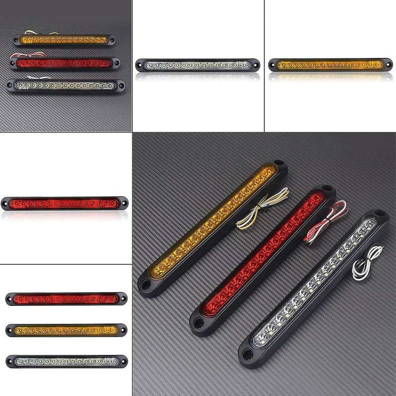 Amber Led 10-30V Stop Tail Rear Light Taillight Ultra-Slim Trailer Truck Blinker