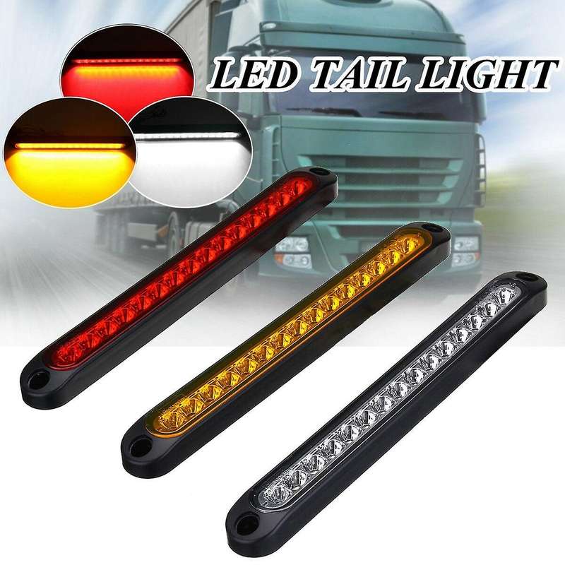 Amber Led 10-30V Stop Tail Rear Light Taillight Ultra-Slim Trailer Truck Blinker