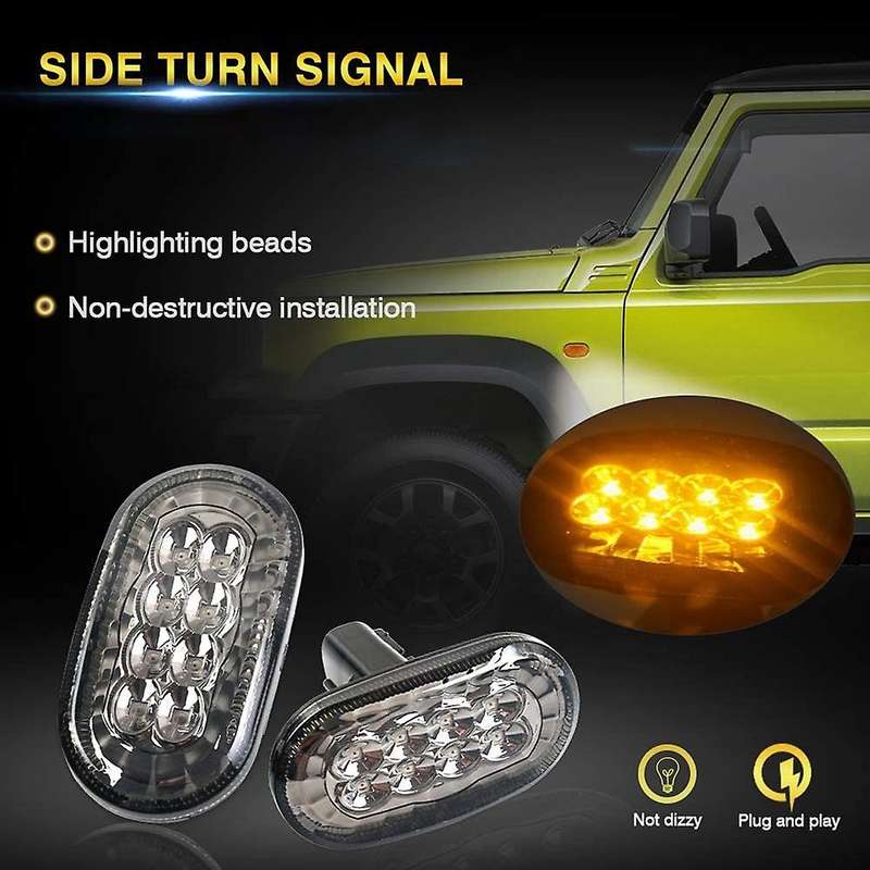 Amber LED Side Marker Lights for Jimny JB74 JB64 2018- Turn Signal Indicator Light Replacement, Smo