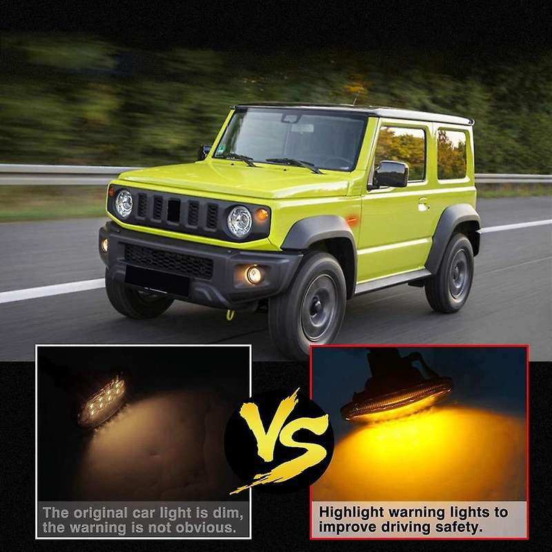 Amber LED Side Marker Lights for Jimny JB74 JB64 2018- Turn Signal Indicator Light Replacement, Cle