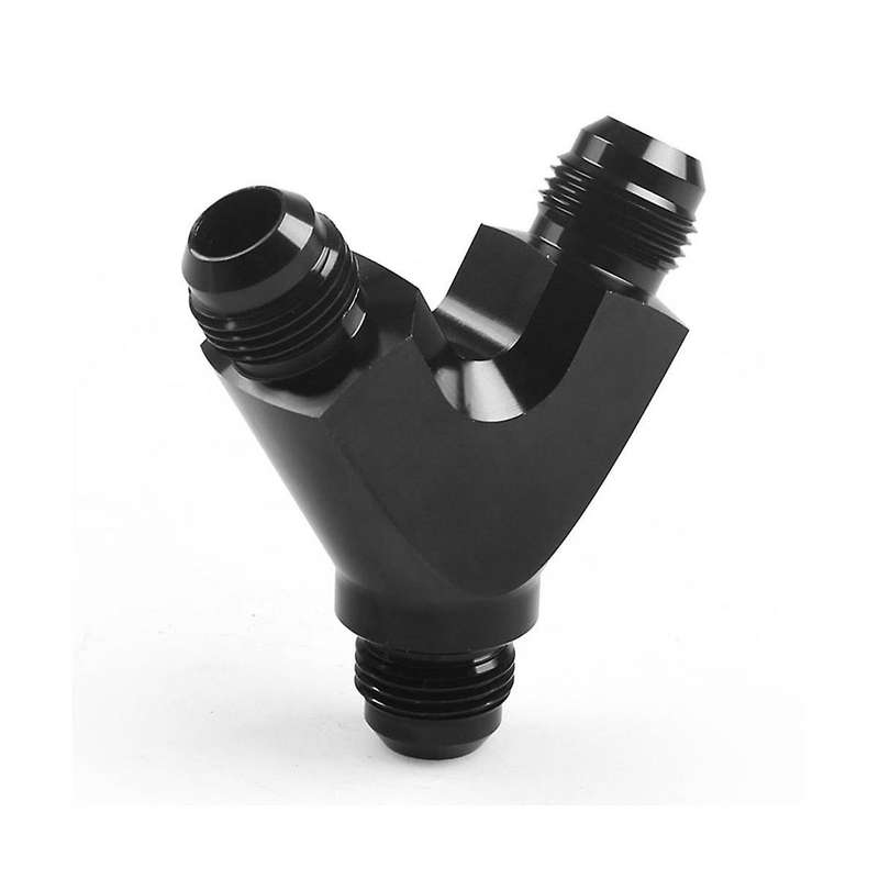An10 Y Adapter Block Male Thread Fuel Hose Fitting Adapters Tee Oil Pipe Joint Universal Aluminium