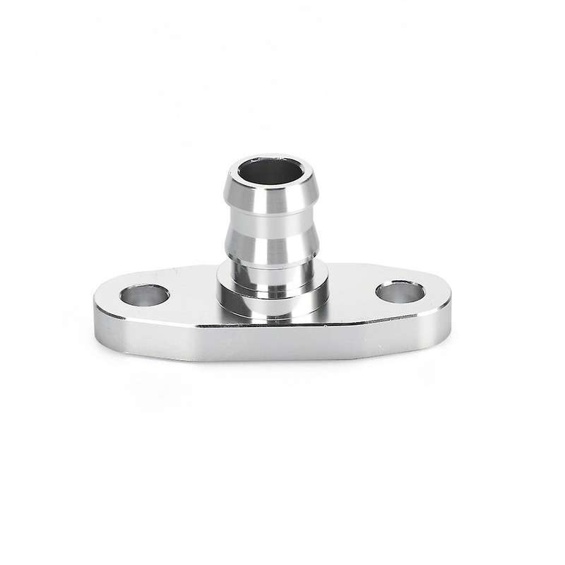 An10 Hole Pitch Turbo Oil Drain Return Flange Adapter Silver CNC Process Leakproof for T3 T4 T3T4 T7