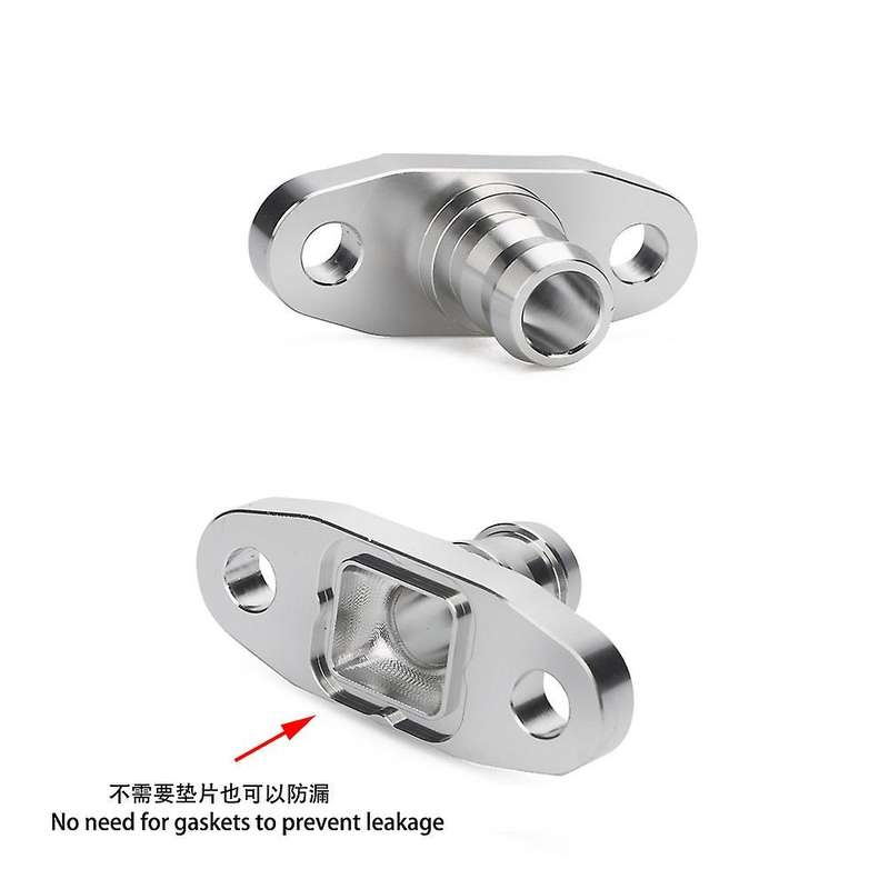 An10 Hole Pitch Turbo Oil Drain Return Flange Adapter Silver CNC Process Leakproof for T3 T4 T3T4 T7