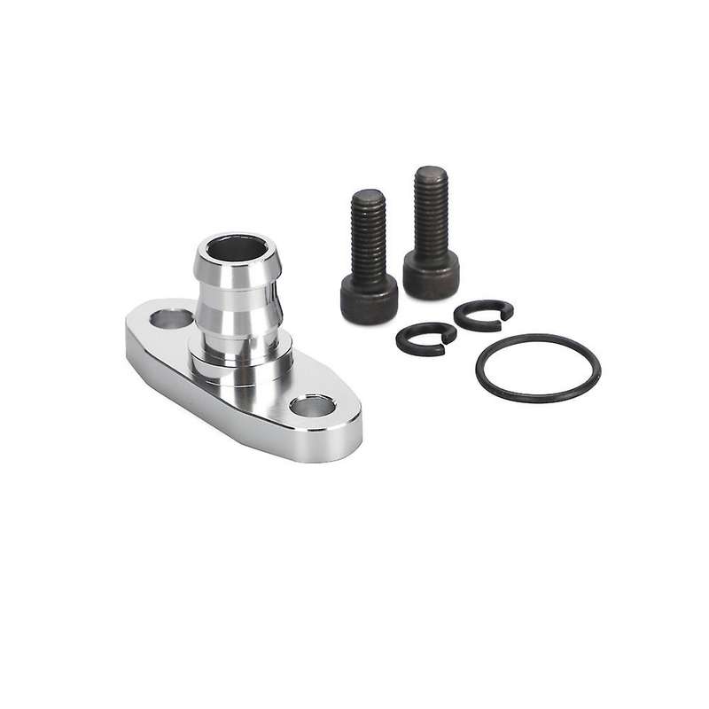 An10 Hole Pitch Turbo Oil Drain Return Flange Adapter Silver CNC Process Leakproof for T3 T4 T3T4 T7