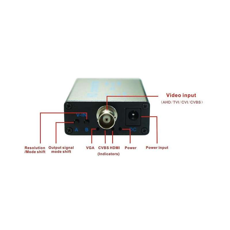 Analog Signal Video Converter TVI AHD CVI to VGA/CVBS Digital 4 in 1 TV Full HD 1080P for Monitoring