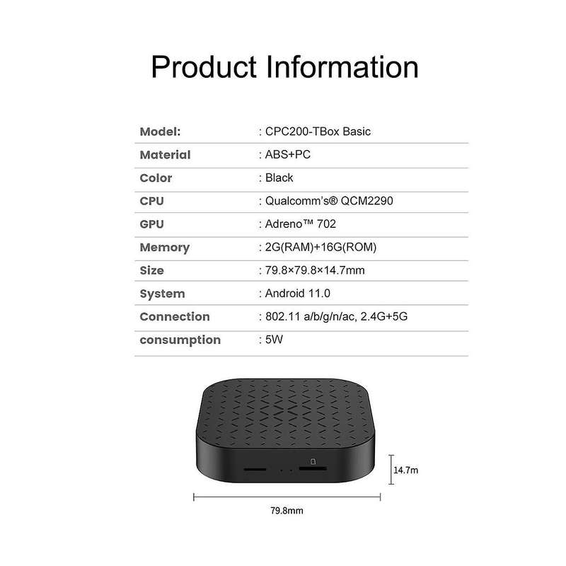 Android 11 Carplay Ai Box 2g+16g Wireless Android Auto & Carplay Qcm2290 for +