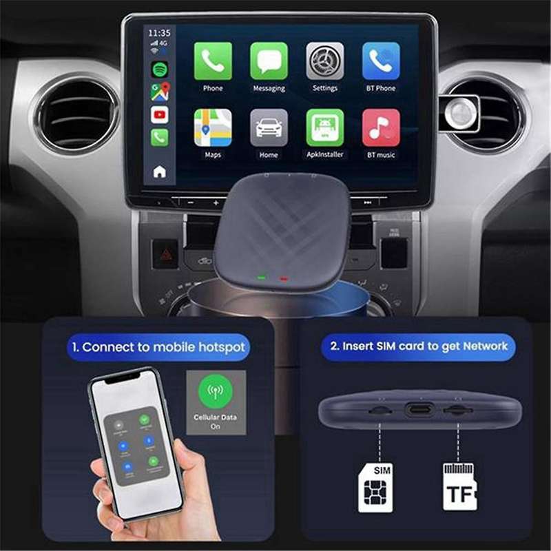 Android 13 CarPlay Tv Box QCM6125 8-Cores Wireless CarPlay/Android Auto Support FOTA Upgrade Wifi BL