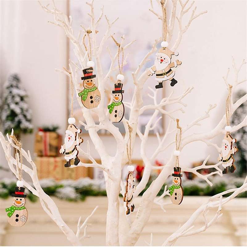 Angel Christmas Ornaments,angel -santa- Ornaments Christmas Hanging Wooden Ornaments for Christmas