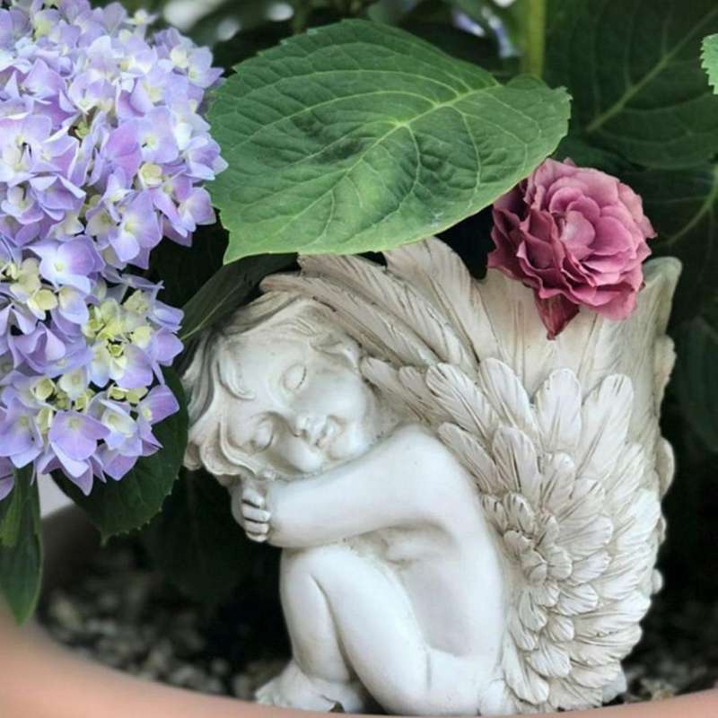 Angel Planter Garden Outdoor Angel Flower Succulent Pot Succulent Plants. Resin Angel Pot Garden Eu