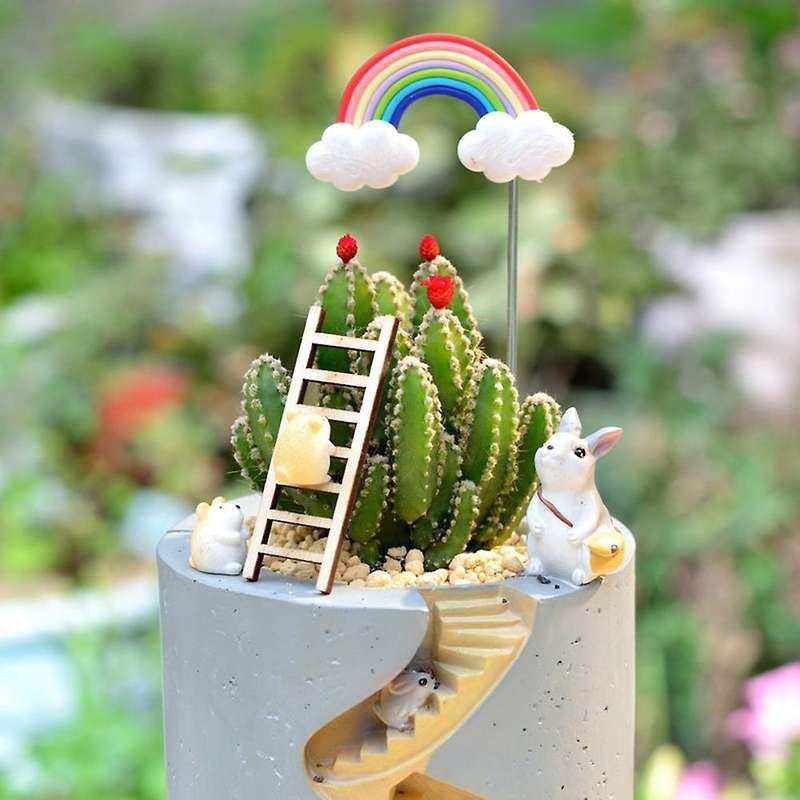 Animal Resin Flowerpot Succulent Plant Pot Water Planting Container Rabbit Figurine Flower Pot Deskt
