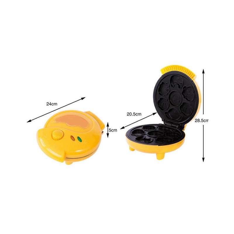 Animal for Mini Waffle Biscuit with Baking Basket & Non-stick Coating Eu Plug