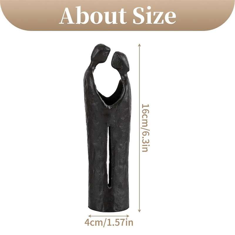 Anniversary Her - Romantic Couple Statue Resin Decorative Black Abstract Small Figurines
