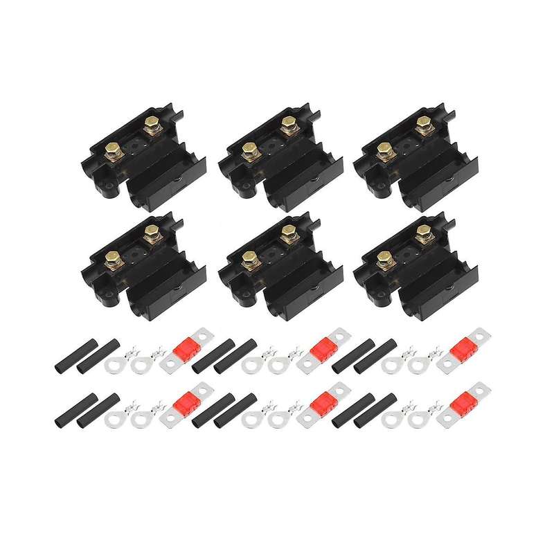 Ans Fuse Holder Kit for Dual Battery System, Fuse Holder, Tube Terminals, Pre Cut Heat Shrink Sleevi