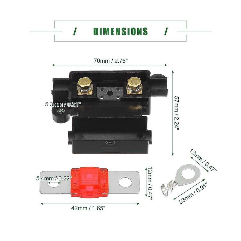 Ans Fuse Holder Kit for Dual Battery System, Fuse Holder, Tube Terminals, Pre Cut Heat Shrink Sleevi