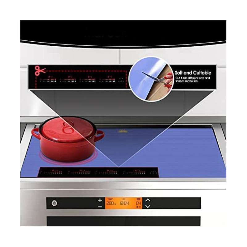 Anti- Silicone Anti-scratch Protector for Induction Cooktop, Blue (52 X 78 Cm)