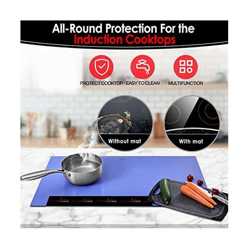Anti- Silicone Anti-scratch Protector for Induction Cooktop, Blue (52 X 78 Cm)
