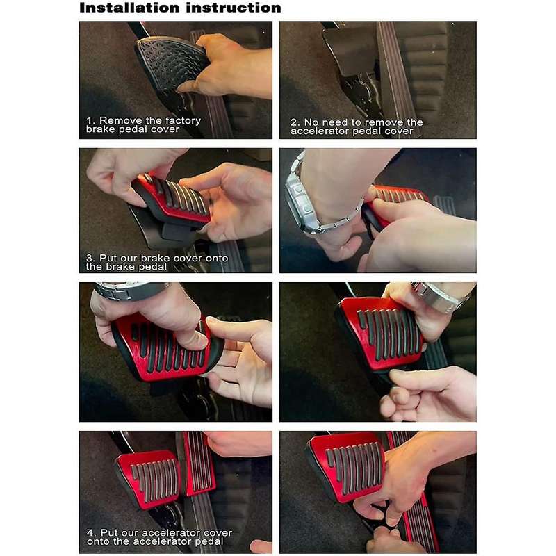 Anti Foot Pedal Covers Gas Brake and Accelerator Pedal Pad for Accord Odyssey Pilot Accessories,Red
