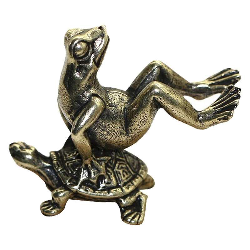 Antique Play Brass Tortoise Frog Miniature Statue Decoration Desk Decoration Home Decoration Bronze