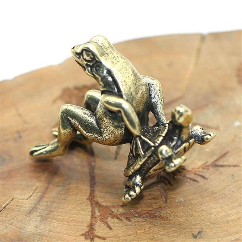 Antique Play Brass Tortoise Frog Miniature Statue Decoration Desk Decoration Home Decoration Bronze